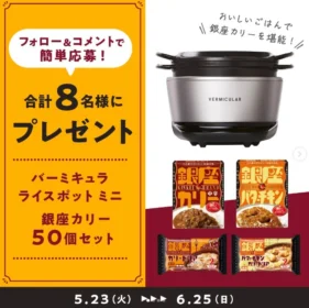 バーミキュラ ライスポット ミニ＆銀座カリーセットが当たる高額懸賞！