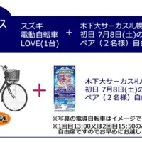 スズキの電動自転車LOVEが当たる、木下大サーカスの豪華懸賞！