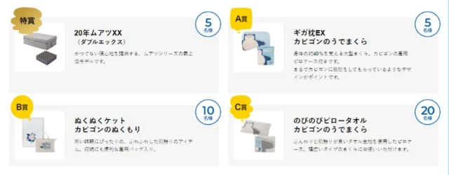 西川のムアツシリーズ最上位モデルが当たる高額懸賞！