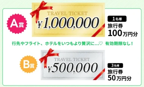 旅行券100万円分、50万円などが当たるグローバルWiFiの高額懸賞！