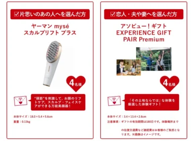 豪華賞品が16名に当たる大切な思いを伝えるコンテスト！