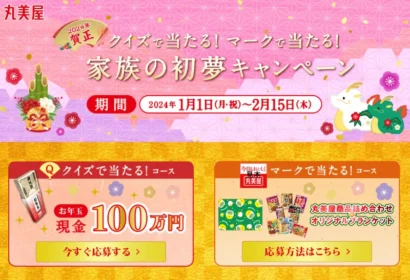 お年玉「現金100万円」が5名に当たる丸美屋のお正月初夢懸賞！