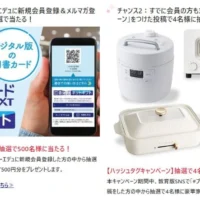 調理家電や図書カードが合計504名に当たる豪華懸賞！