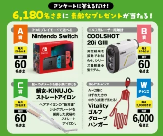ニンテンドースイッチやヘアアイロンが当たる住友生命の高額懸賞！
