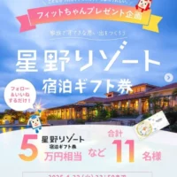 星野リゾート宿泊ギフト券5万円分などが当たる高額懸賞！