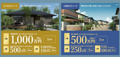 1,000万円分の新築建築資金が当たるトヨタホームの家懸賞！